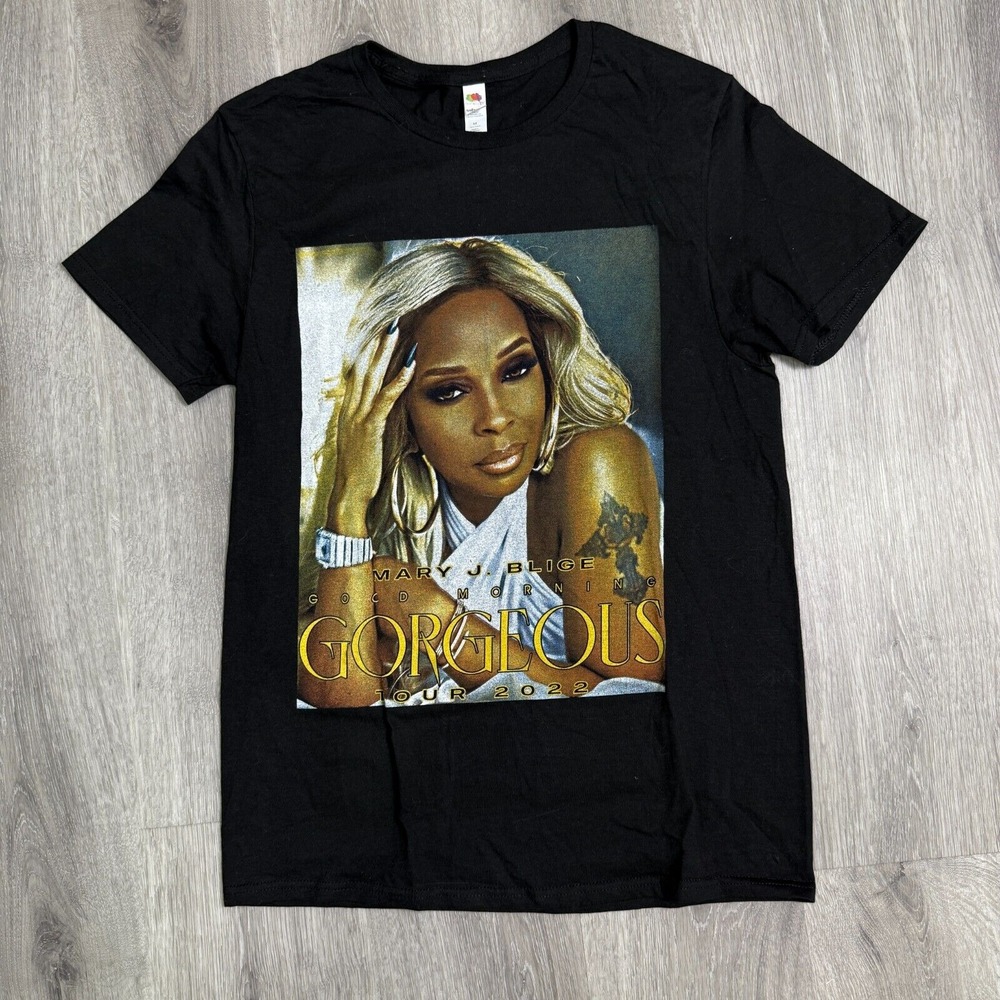 Mary J.‎ Blige Good Morning Gorgeous Tour 2022 T-Shirt Medium Black Concert Tee